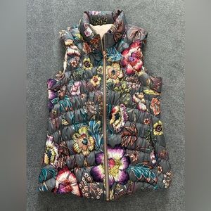 Anthropologie Floral Down Vest Women’s S/M